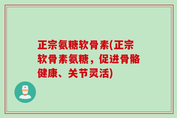 正宗氨糖软骨素(正宗软骨素氨糖，促进骨骼健康、关节灵活)