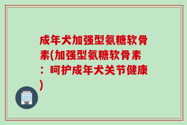 成年犬加强型氨糖软骨素(加强型氨糖软骨素：呵护成年犬关节健康)