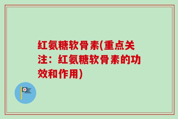 红氨糖软骨素(重点关注：红氨糖软骨素的功效和作用)