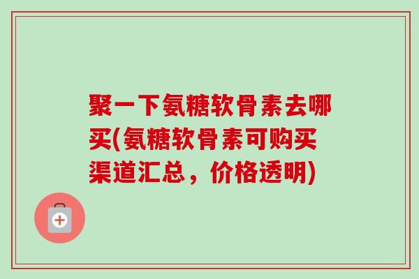 聚一下氨糖软骨素去哪买(氨糖软骨素可购买渠道汇总，价格透明)