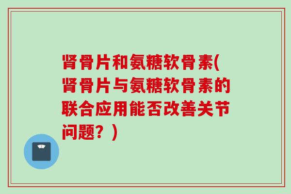肾骨片和氨糖软骨素(肾骨片与氨糖软骨素的联合应用能否改善关节问题？)