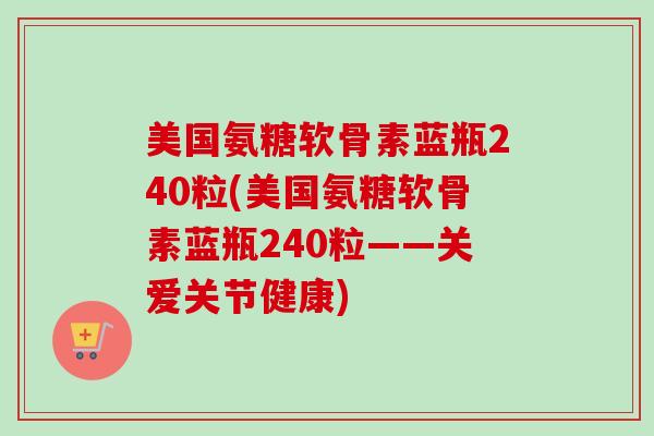 美国氨糖软骨素蓝瓶240粒(美国氨糖软骨素蓝瓶240粒——关爱关节健康)