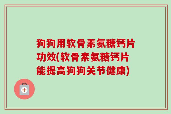 狗狗用软骨素氨糖钙片功效(软骨素氨糖钙片能提高狗狗关节健康)