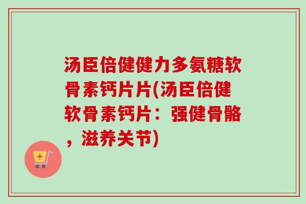 汤臣倍健健力多氨糖软骨素钙片片(汤臣倍健软骨素钙片：强健骨骼，滋养关节)