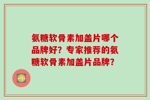 氨糖软骨素加盖片哪个品牌好？专家推荐的氨糖软骨素加盖片品牌？