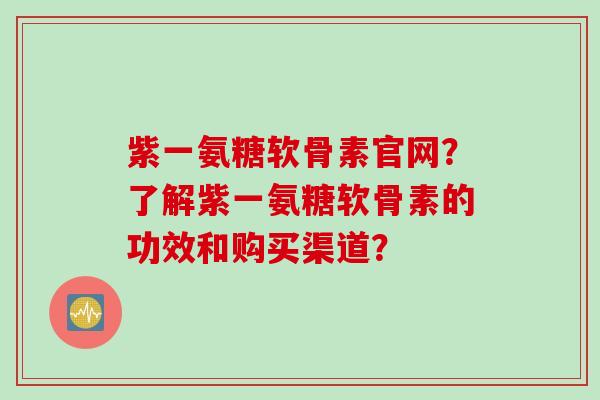 紫一氨糖软骨素官网？了解紫一氨糖软骨素的功效和购买渠道？