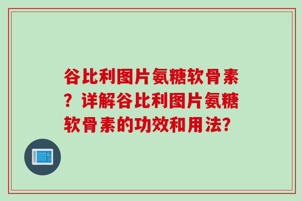 谷比利图片氨糖软骨素？详解谷比利图片氨糖软骨素的功效和用法？