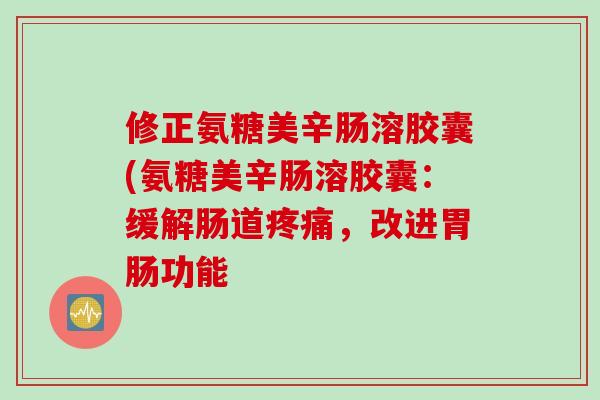 修正氨糖美辛肠溶胶囊(氨糖美辛肠溶胶囊：缓解肠道疼痛，改进胃肠功能
