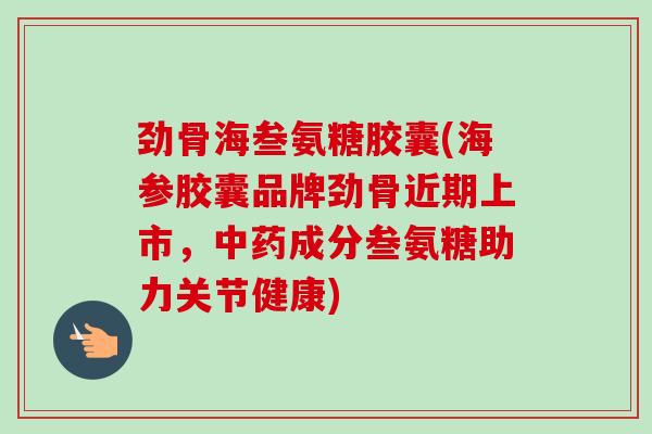 劲骨海叁氨糖胶囊(海参胶囊品牌劲骨近期上市，中药成分叁氨糖助力关节健康)