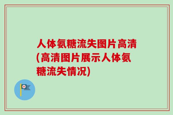 人体氨糖流失图片高清(高清图片展示人体氨糖流失情况)