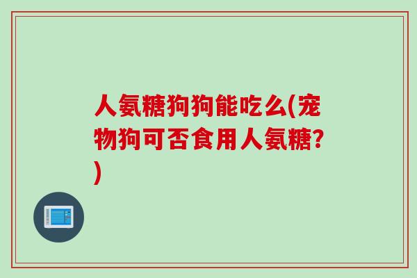 人氨糖狗狗能吃么(宠物狗可否食用人氨糖？)