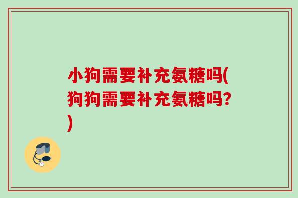 小狗需要补充氨糖吗(狗狗需要补充氨糖吗？)