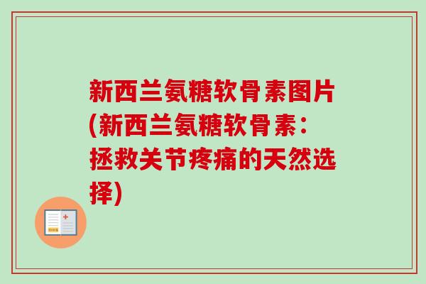 新西兰氨糖软骨素图片(新西兰氨糖软骨素：拯救关节疼痛的天然选择)