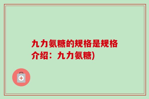 九力氨糖的规格是规格介绍：九力氨糖)