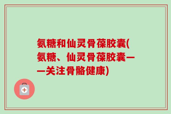 氨糖和仙灵骨葆胶囊(氨糖、仙灵骨葆胶囊——关注骨骼健康)