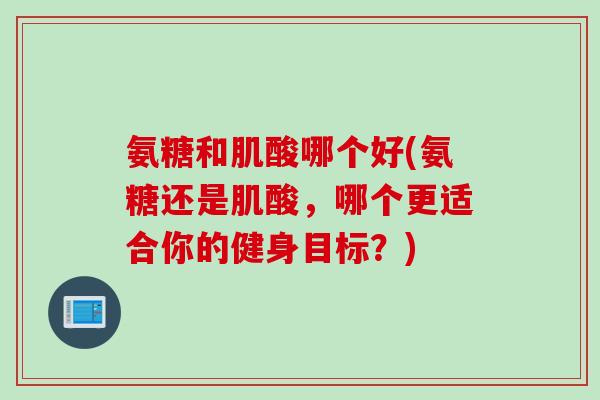 氨糖和肌酸哪个好(氨糖还是肌酸，哪个更适合你的健身目标？)