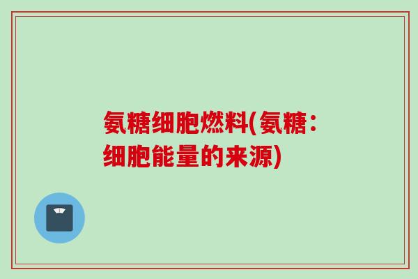 氨糖细胞燃料(氨糖：细胞能量的来源)