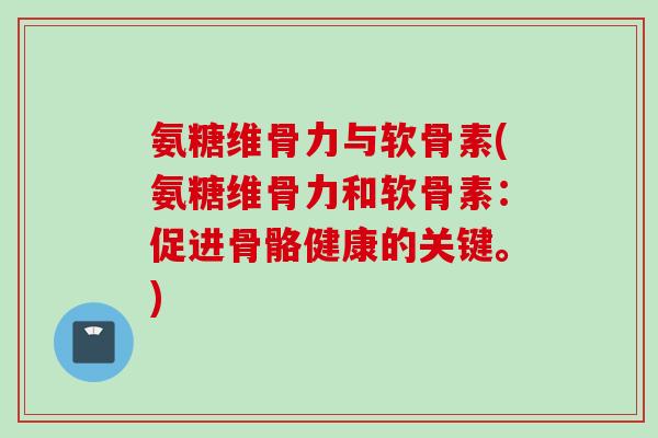 氨糖维骨力与软骨素(氨糖维骨力和软骨素：促进骨骼健康的关键。)