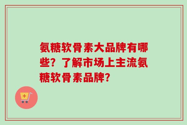 氨糖软骨素大品牌有哪些？了解市场上主流氨糖软骨素品牌？
