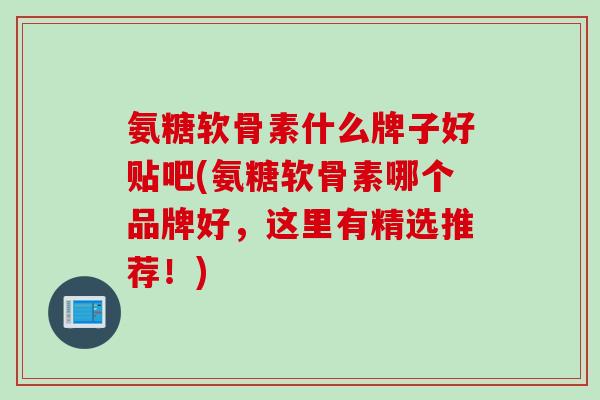氨糖软骨素什么牌子好贴吧(氨糖软骨素哪个品牌好，这里有精选推荐！)