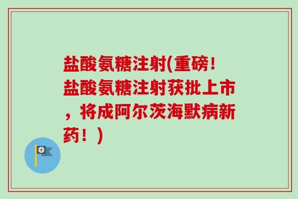 盐酸氨糖注射(重磅！盐酸氨糖注射获批上市，将成阿尔茨海默病新药！)