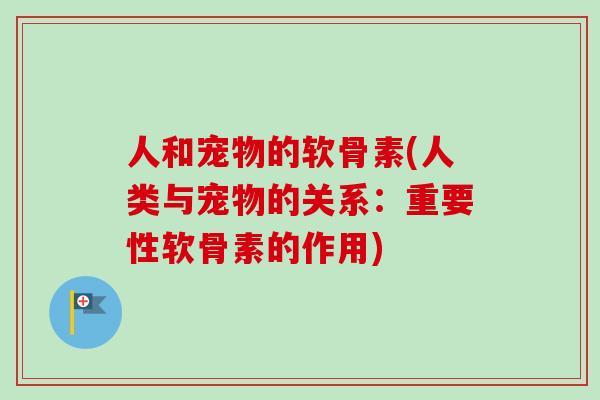 人和宠物的软骨素(人类与宠物的关系：重要性软骨素的作用)