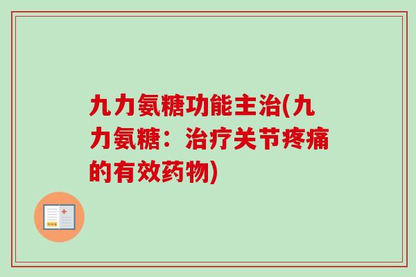 九力氨糖功能主治(九力氨糖：治疗关节疼痛的有效药物)