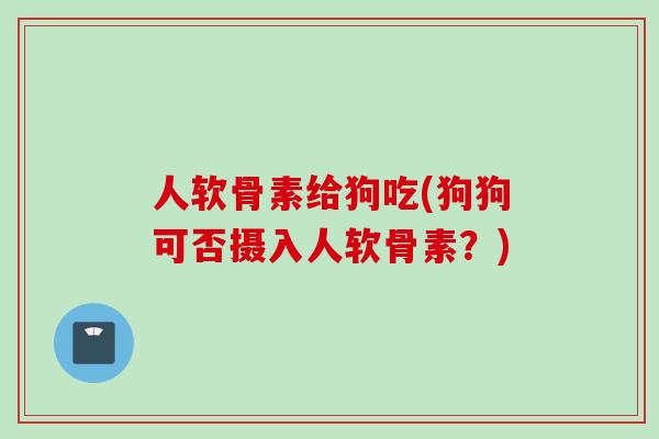 人软骨素给狗吃(狗狗可否摄入人软骨素？)