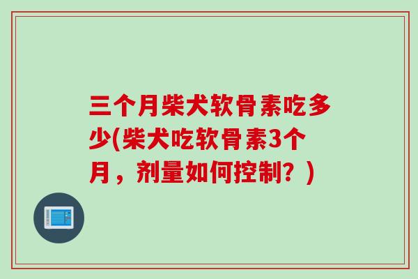 三个月柴犬软骨素吃多少(柴犬吃软骨素3个月，剂量如何控制？)