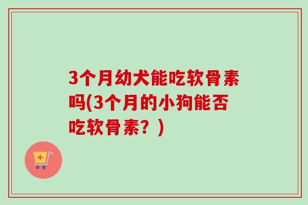 3个月幼犬能吃软骨素吗(3个月的小狗能否吃软骨素？)
