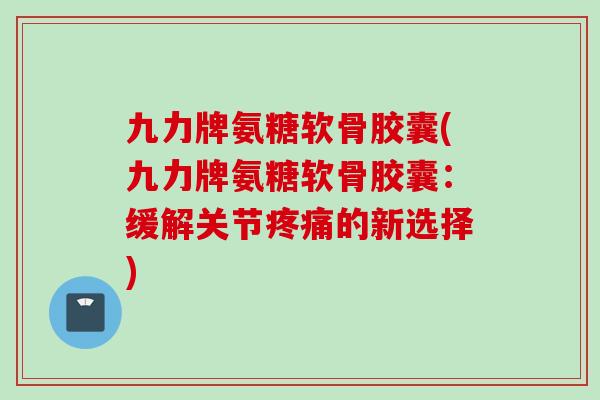 九力牌氨糖软骨胶囊(九力牌氨糖软骨胶囊：缓解关节疼痛的新选择)