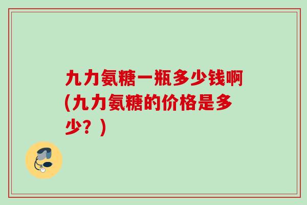 九力氨糖一瓶多少钱啊(九力氨糖的价格是多少？)