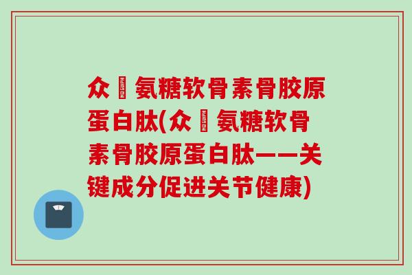 众莀氨糖软骨素骨胶原蛋白肽(众莀氨糖软骨素骨胶原蛋白肽——关键成分促进关节健康)