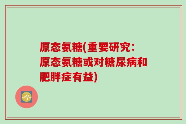 原态氨糖(重要研究：原态氨糖或对糖尿病和肥胖症有益)