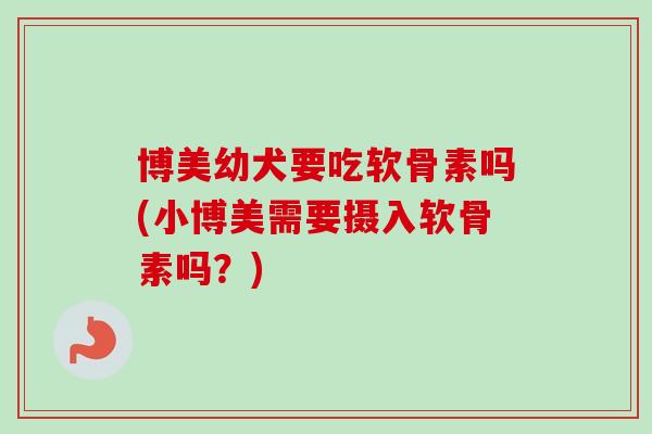 博美幼犬要吃软骨素吗(小博美需要摄入软骨素吗？)