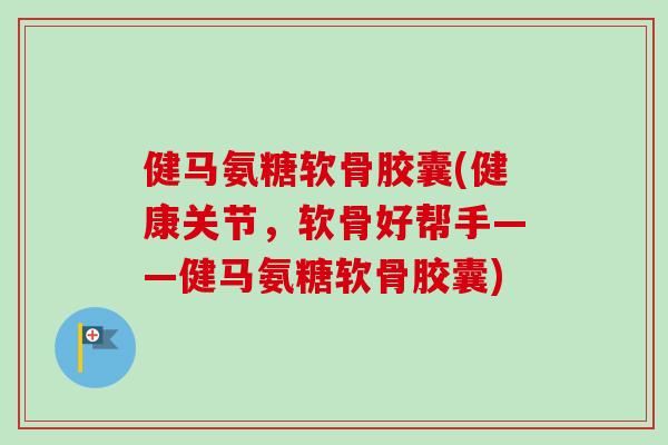 健马氨糖软骨胶囊(健康关节，软骨好帮手——健马氨糖软骨胶囊)
