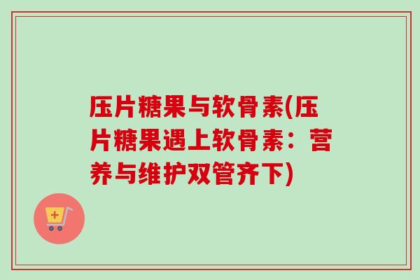 压片糖果与软骨素(压片糖果遇上软骨素：营养与维护双管齐下)