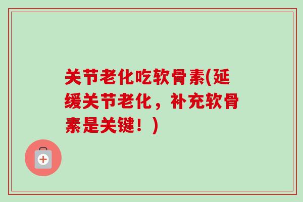关节老化吃软骨素(延缓关节老化，补充软骨素是关键！)