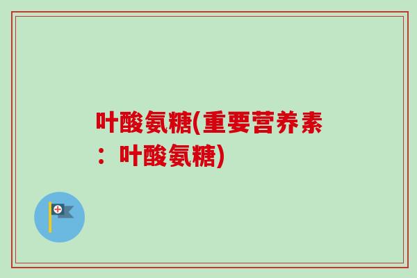 叶酸氨糖(重要营养素：叶酸氨糖)