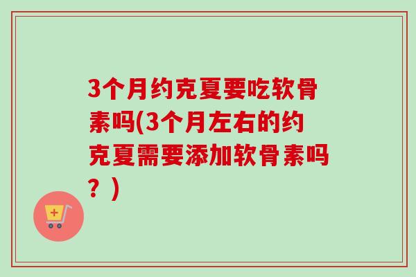 3个月约克夏要吃软骨素吗(3个月左右的约克夏需要添加软骨素吗？)