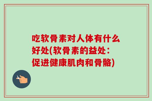 吃软骨素对人体有什么好处(软骨素的益处：促进健康肌肉和骨骼)