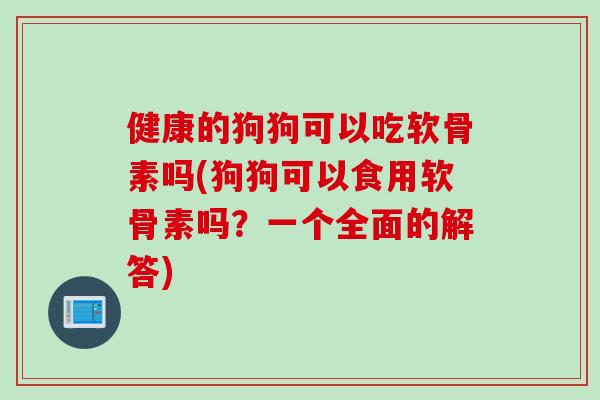 健康的狗狗可以吃软骨素吗(狗狗可以食用软骨素吗？一个全面的解答)