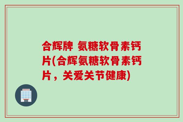 合辉牌 氨糖软骨素钙片(合辉氨糖软骨素钙片，关爱关节健康)