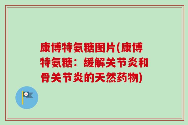 康博特氨糖图片(康博特氨糖：缓解关节炎和骨关节炎的天然药物)