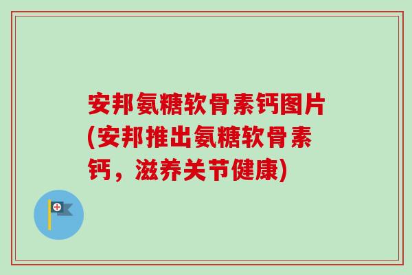 安邦氨糖软骨素钙图片(安邦推出氨糖软骨素钙，滋养关节健康)