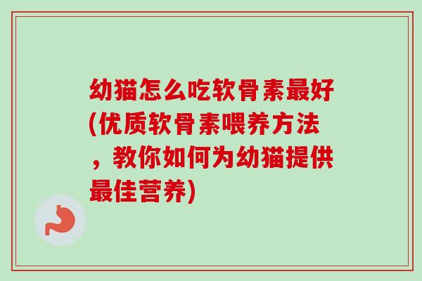 幼猫怎么吃软骨素最好(优质软骨素喂养方法，教你如何为幼猫提供最佳营养)