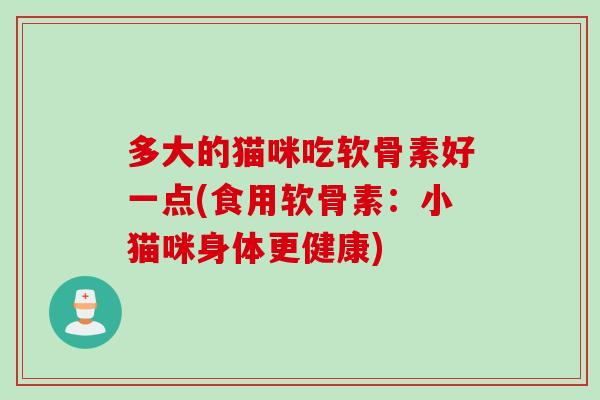 多大的猫咪吃软骨素好一点(食用软骨素：小猫咪身体更健康)