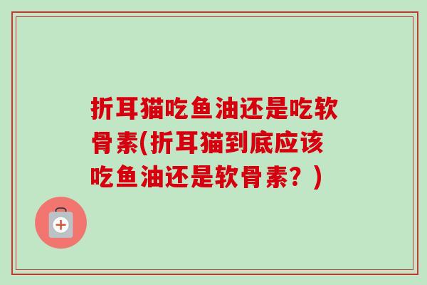 折耳猫吃鱼油还是吃软骨素(折耳猫到底应该吃鱼油还是软骨素？)