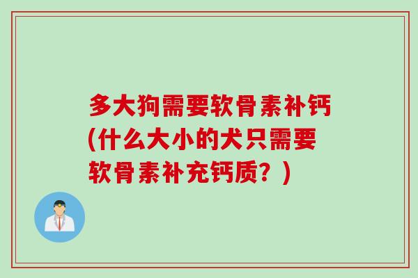 多大狗需要软骨素补钙(什么大小的犬只需要软骨素补充钙质？)