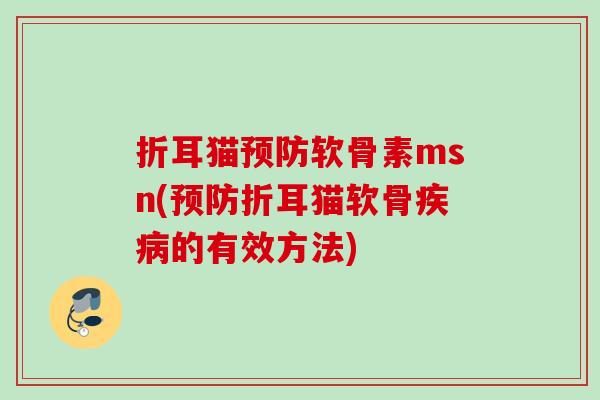 折耳猫预防软骨素msn(预防折耳猫软骨疾病的有效方法)
